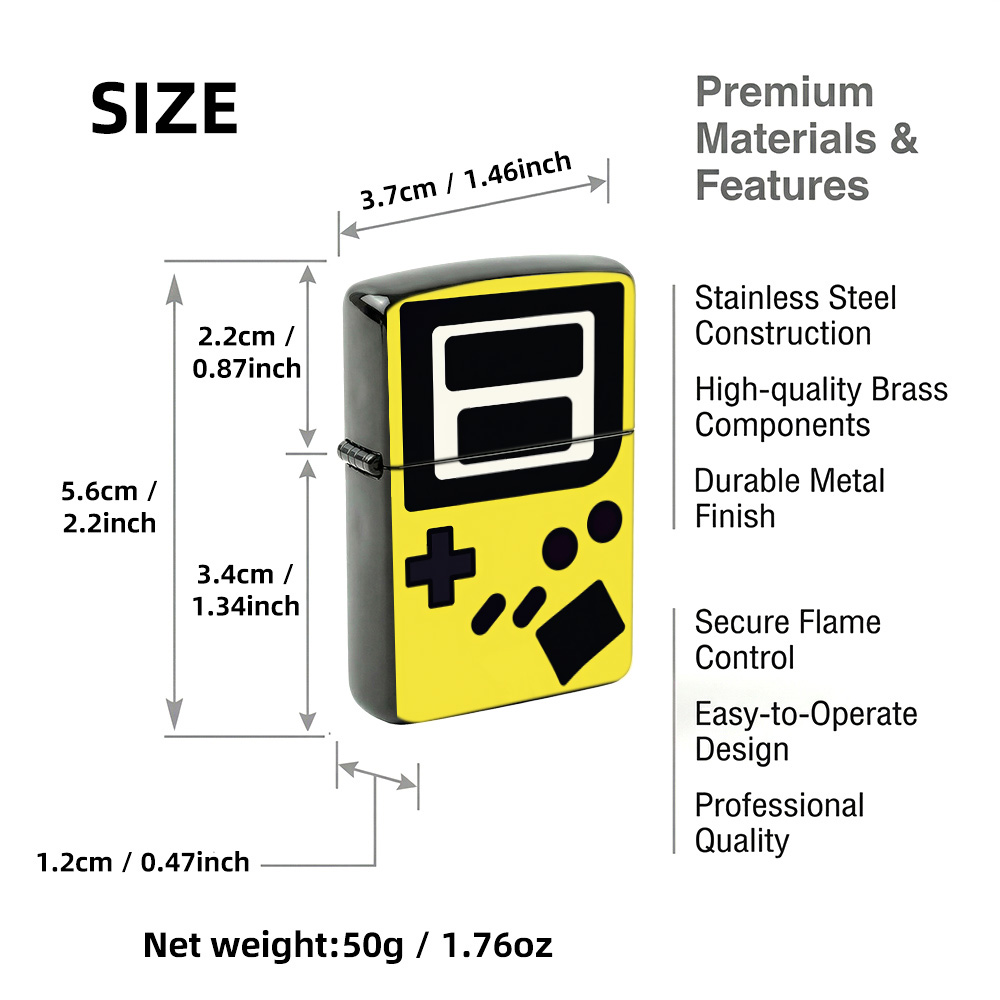 Retro gaming Flip Top Lighter  - Retro.Gaming Console Yellow ulasan dan harga
