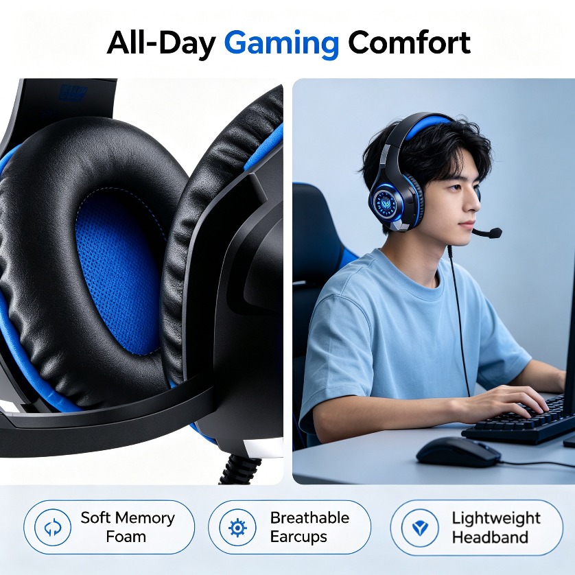 Stereo Gaming Headset with Mic - Gaming Console Headset ulasan dan harga